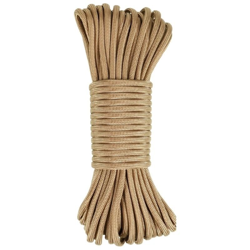 Fallskärmsrep 15 m | Slitstarkt rep för camping och beredskap Beige