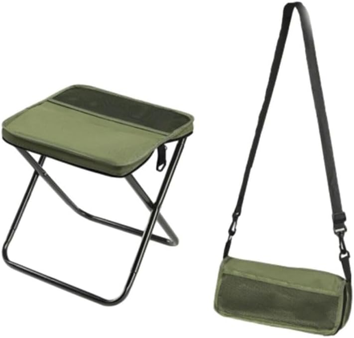 Hopfällbar campingstol med förvaringsväska – lätt och portabel Grön