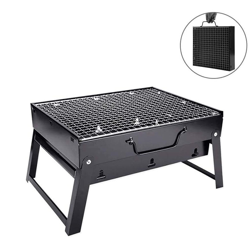Hopfällbar bärbar kolgrill i stål för camping