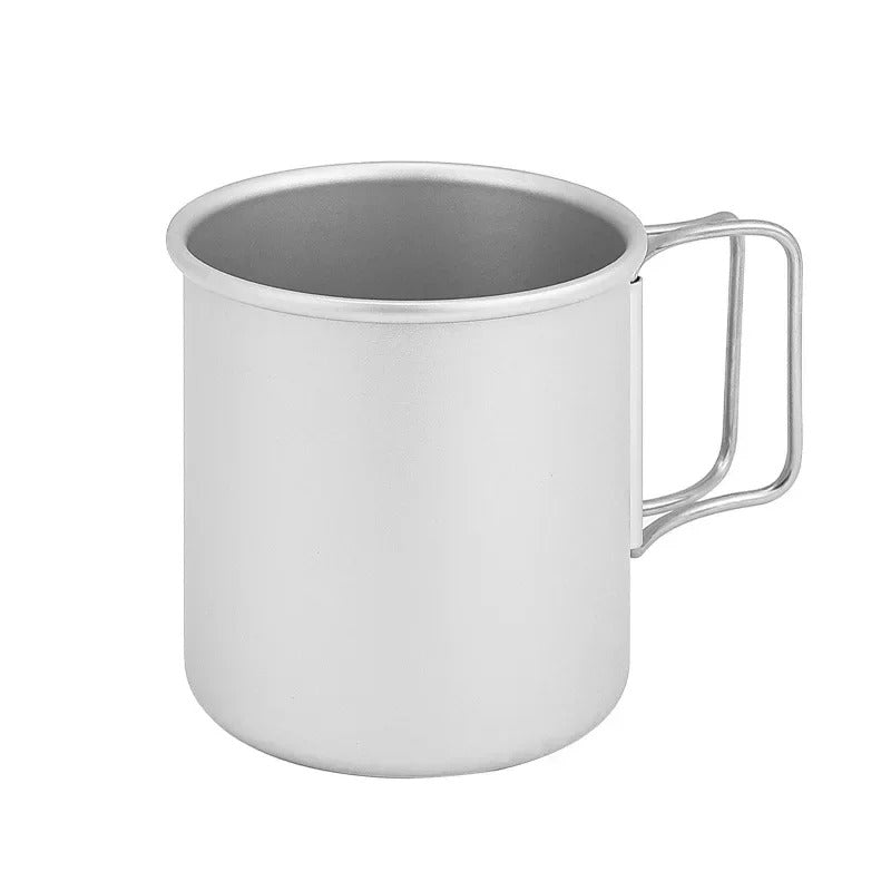 Mugg i aluminium - hopfällbart handtag & värmetålig Silver
