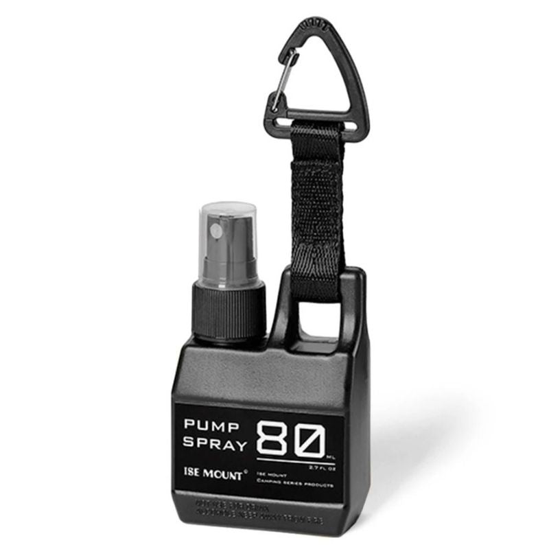 Sprayflaska 80 ml med karbinhake – portabel och påfyllningsbar Svart