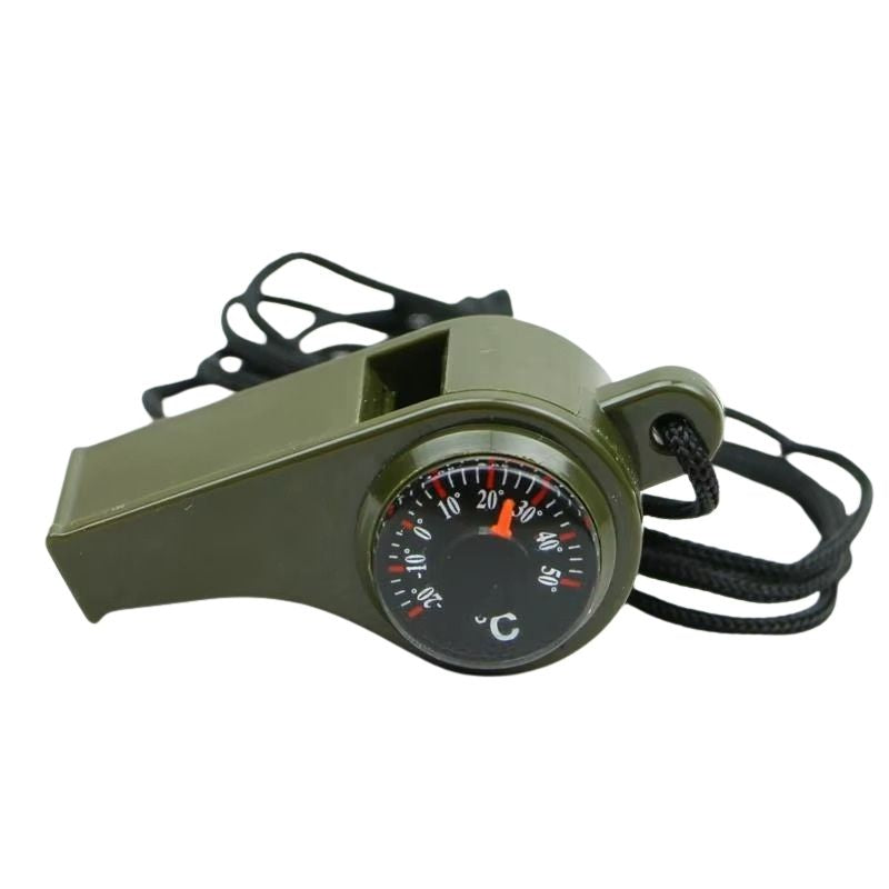 3-i-1 Överlevnadsvisselpipa med Kompass & Termometer