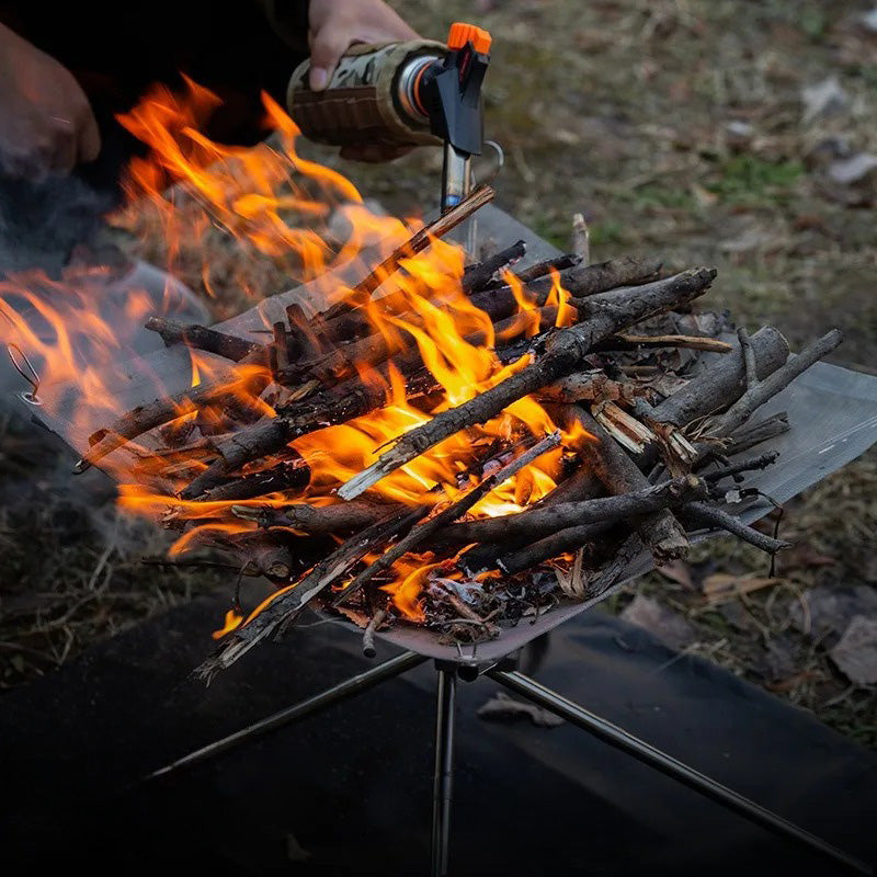 Hopfällbar eldstad i rostfritt stål – perfekt för utflykter