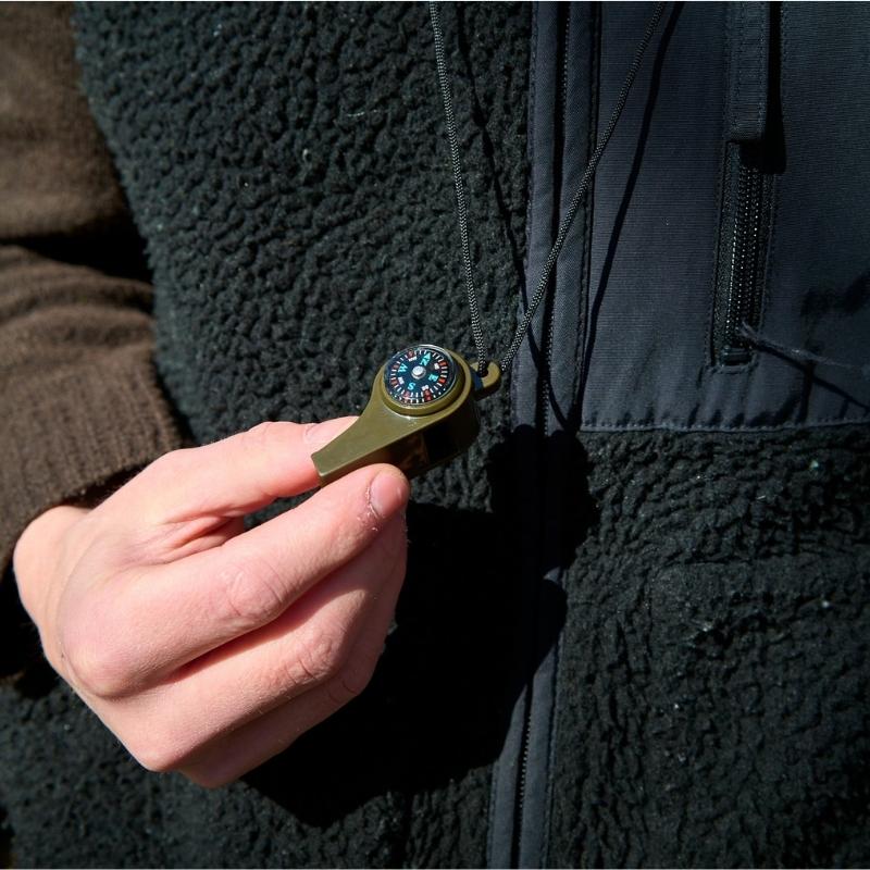 3-i-1 Överlevnadsvisselpipa med Kompass & Termometer