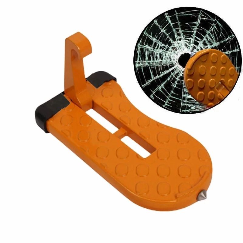 Vikbart bilfotsteg i aluminium för taklast Orange