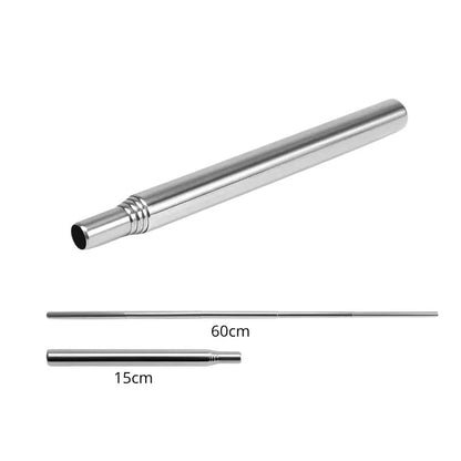 Teleskopiskt Blåsrör i Rostfritt – För Eldstart