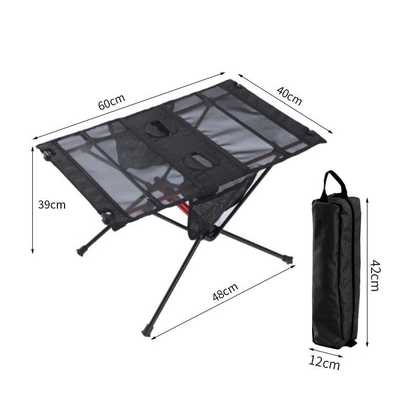 Ultralätt hopfällbart campingbord i aluminium