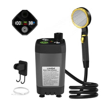 Campingdusch med pump och digital display