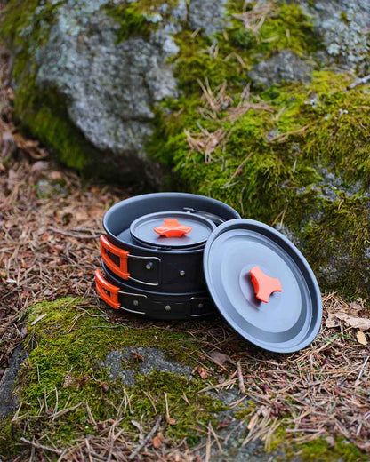 Campingkök 8 delar – lättviktigt aluminiumset för friluftsliv
