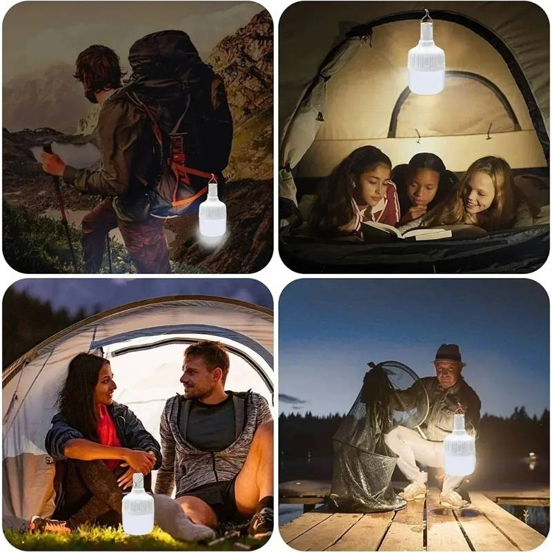 Uppladdningsbar LED campinglampa med krok
