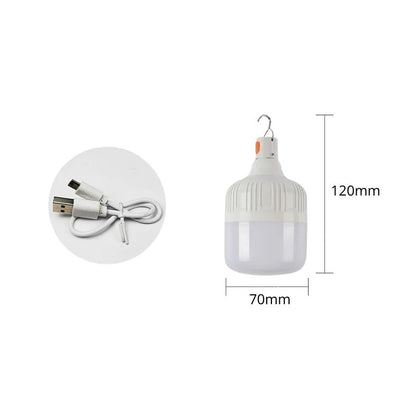 Uppladdningsbar LED campinglampa med krok