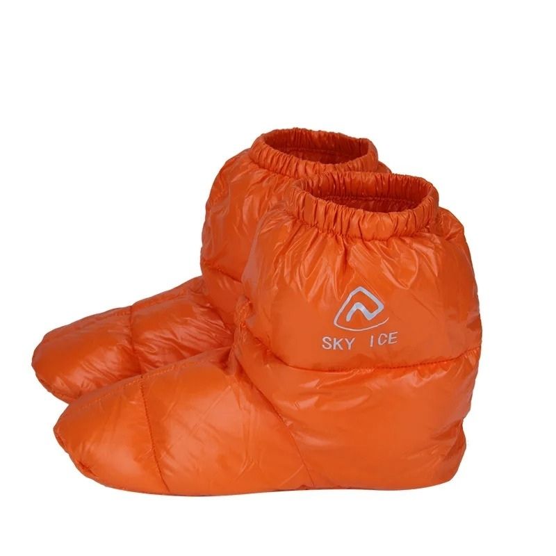 Duntofflor för tält, camping och kalla nätter Orange