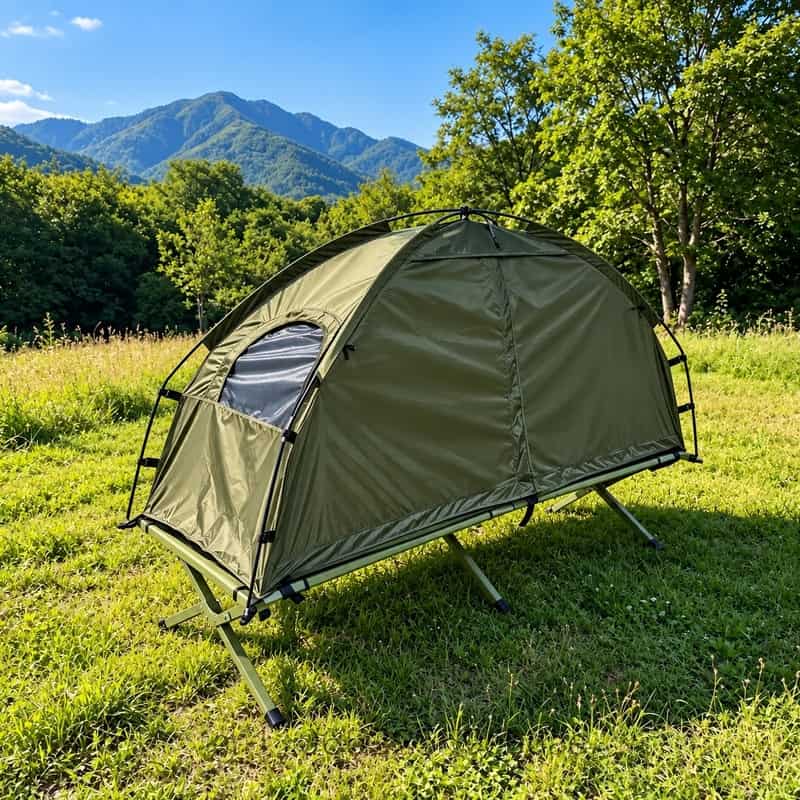 Enmanstält med upphöjd campingbädd - bild 2