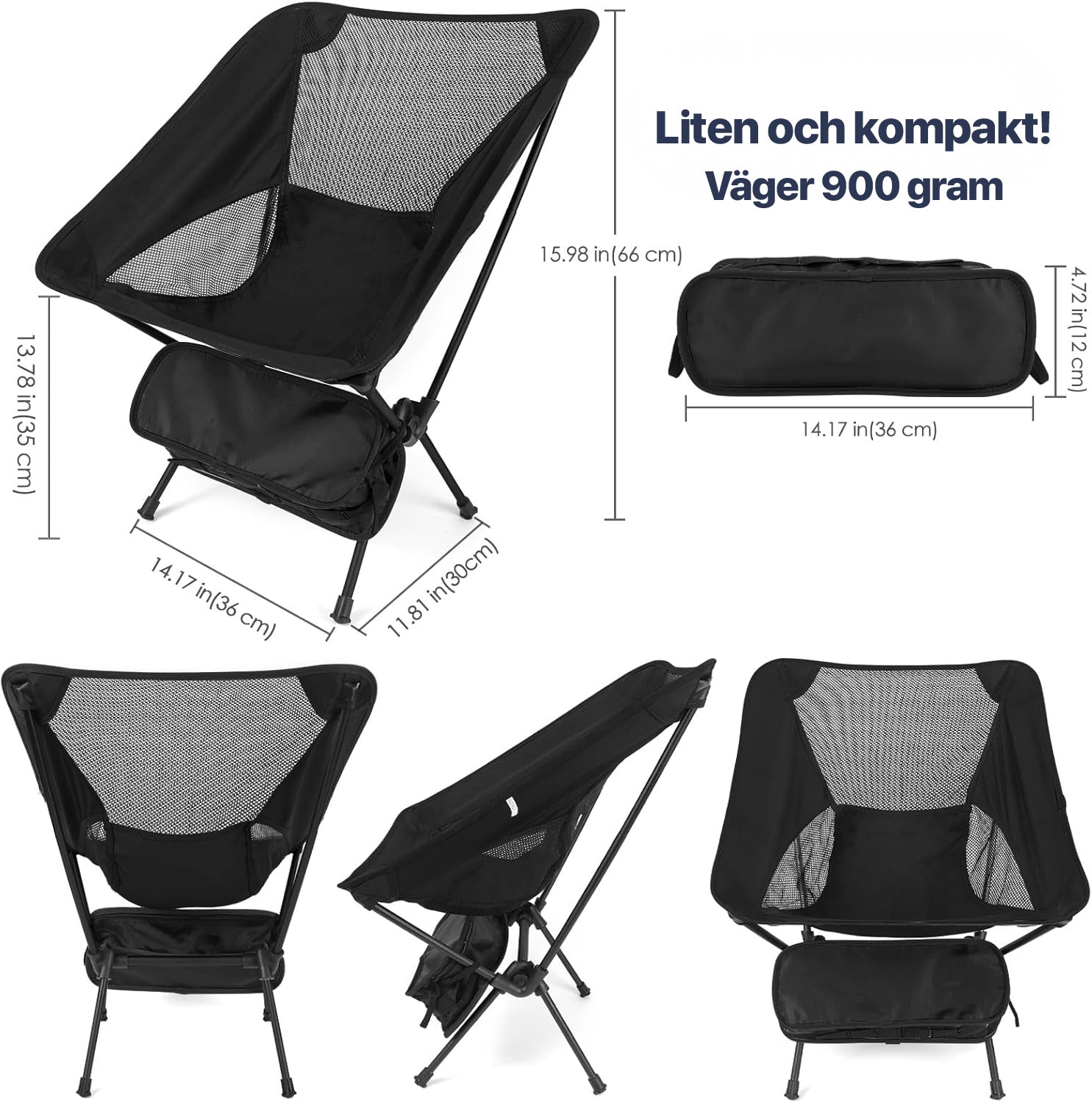 Ergonomisk campingstol i aluminium