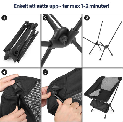 Ergonomisk campingstol i aluminium