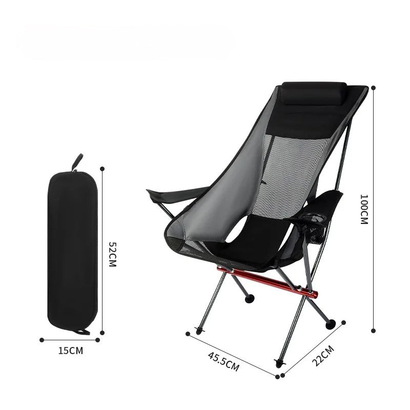 Ergonomisk campingstol med rygg och nackstöd