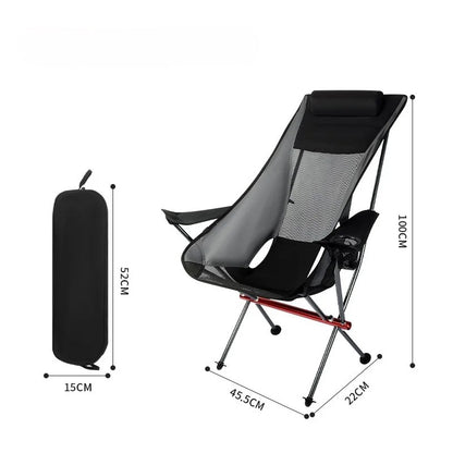 Ergonomisk campingstol med rygg och nackstöd
