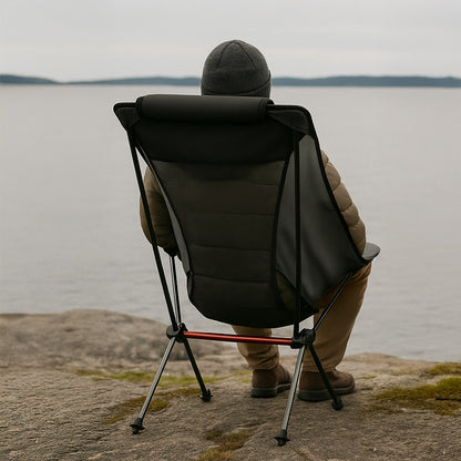 Ergonomisk campingstol med rygg och nackstöd