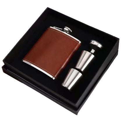 Fickplunta i Rostfritt Stål - Läderfodral