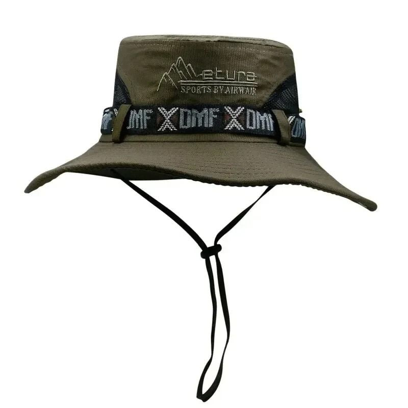 Fiskehatt med mesh ventilerande UV-skydd Army Green
