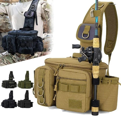 Fiskeväska med Spöhållare – Taktisk & Vattentålig