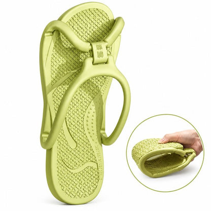 Hopfällbara tofflor för resa och camping Grön