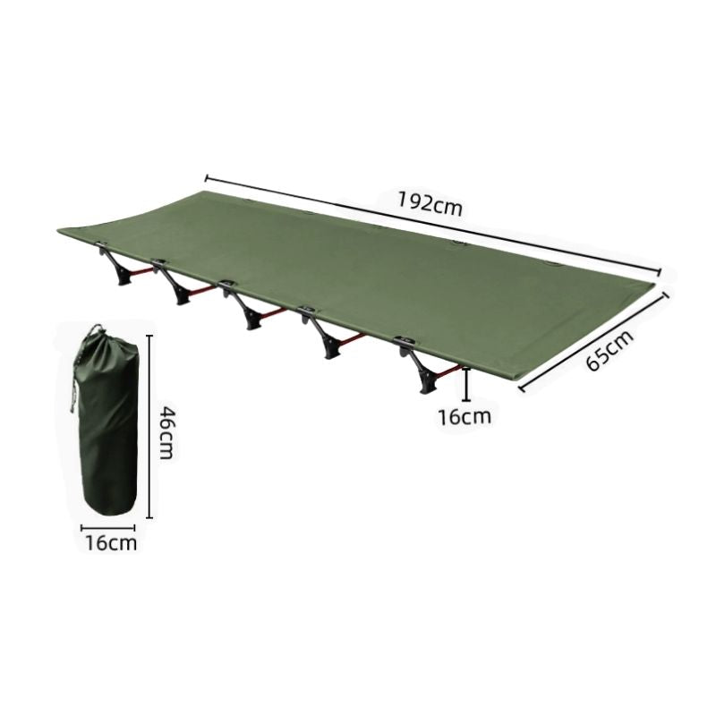 Hopfällbar campingsäng i aluminium Grön