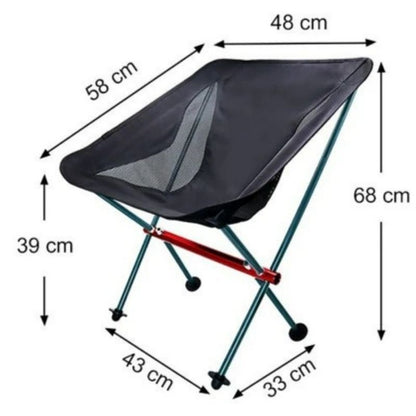 Hopfällbar campingstol med fotstöd Small