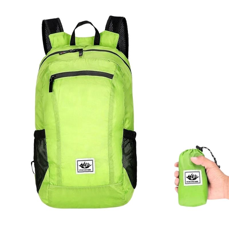 Hopfällbar vandringsryggsäck 18L ultralätt Grön