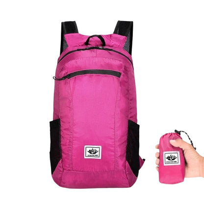 Hopfällbar vandringsryggsäck 18L ultralätt Rosa