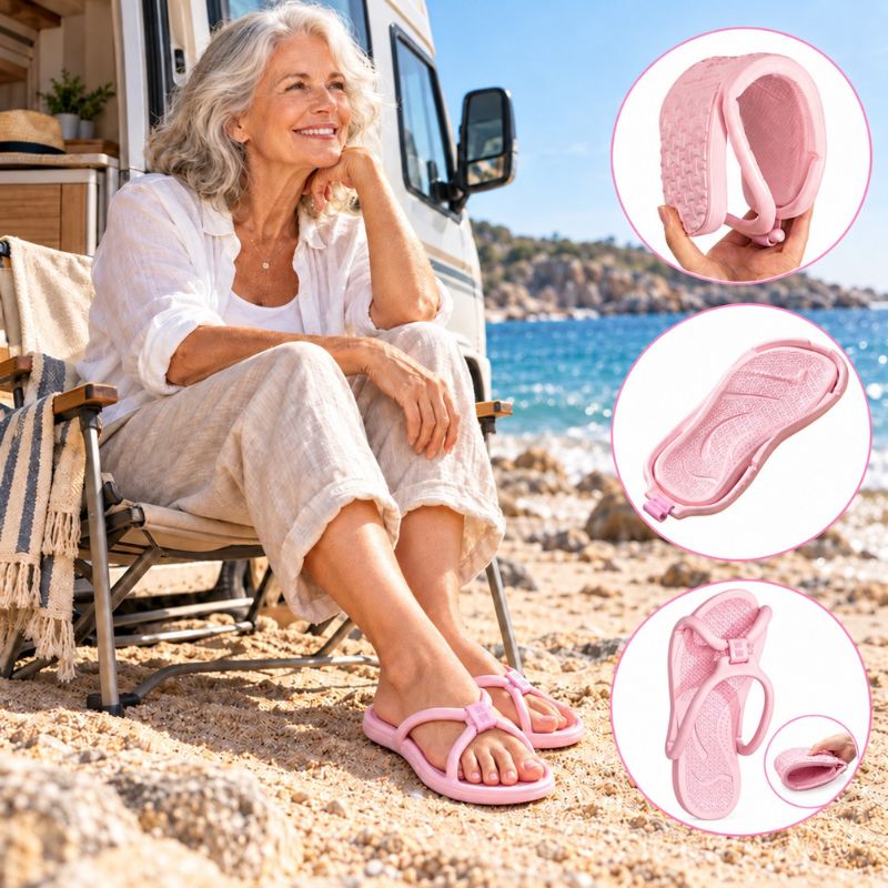 Hopfällbara tofflor för resa och camping