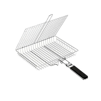 Hopfällbar grillkorg i rostfritt stål för camping