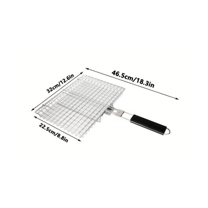 Hopfällbar grillkorg i rostfritt stål för camping