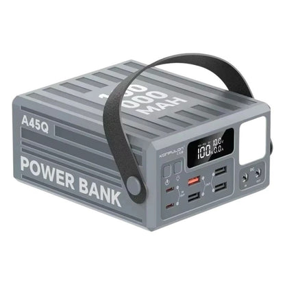 Kraftfull powerbank 100 000 mAh för beredskap Grå