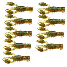 Kräftimitation i PVC för fiske 10-pack Gul