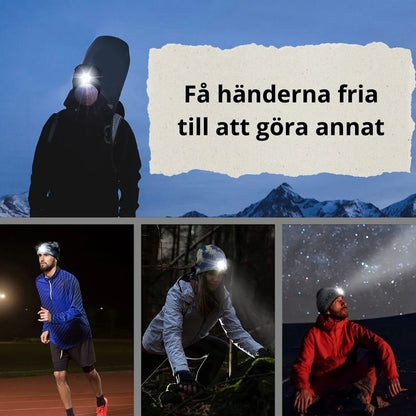 Vintermössa med LED-lampa – USB-Uppladdningsbar