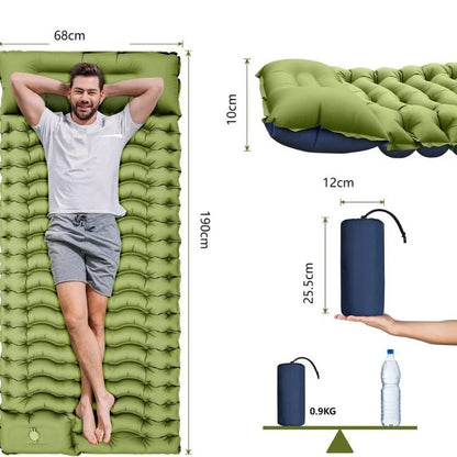 Liggunderlag för camping – uppblåsbar med kudde