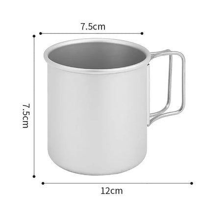 Mugg i aluminium - hopfällbart handtag & värmetålig