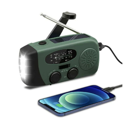 Nödradio USB-C – Vevradio med Powerbank & LED-ficklampa