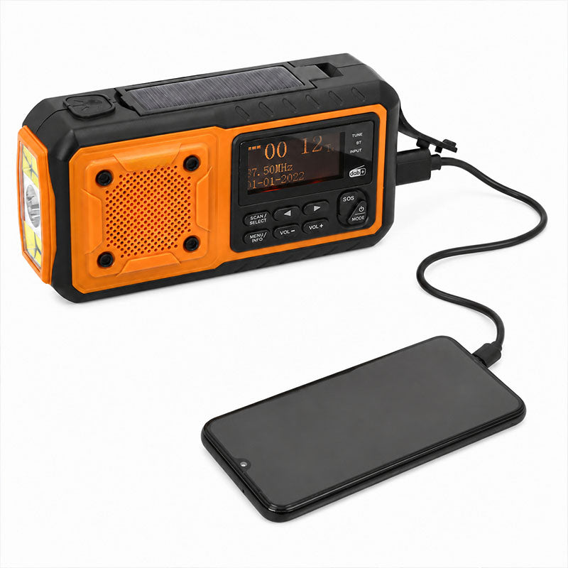 Nödradio 5000 mAh med DAB+ och solcell