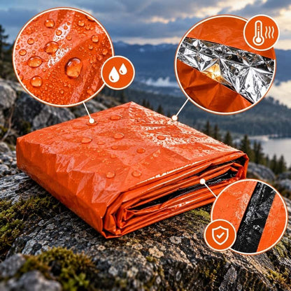 Nödsovsäck med värmereflekterande material