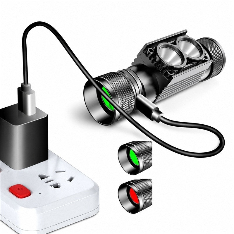 Pannlampa med USB-C och uppladdningsbart batteri