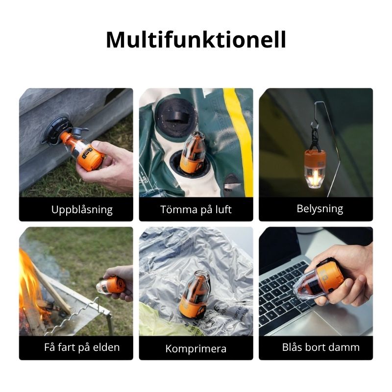 Portabel luftpump för liggunderlag och luftmadrass