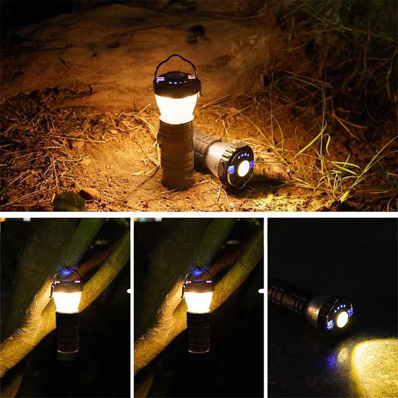 Portabel campinglampa med tre ljuslägen & USB