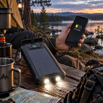 Powerbank med solceller – tålig, vattentät & 10 000 mAh