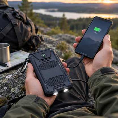 Powerbank med solceller – tålig, vattentät & 10 000 mAh