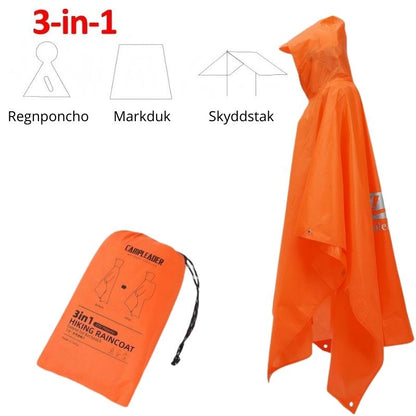 Multifunktionell Regnponcho – Tältduk & Skydd