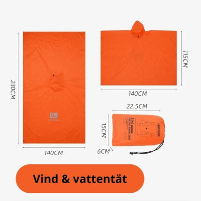 Multifunktionell Regnponcho – Tältduk & Skydd