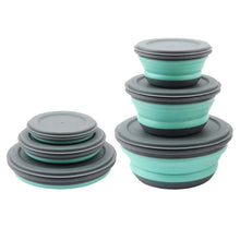 Silikonskålar för camping och friluftsliv – hopfällbara med lock