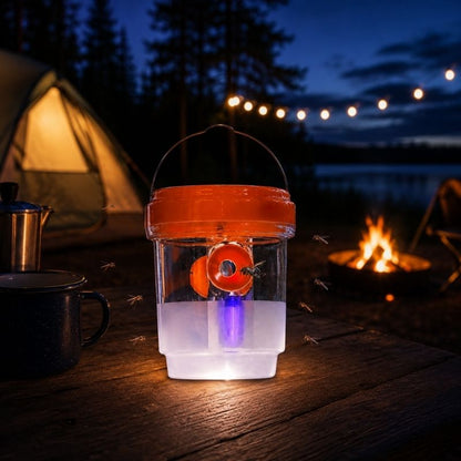Solcellsdriven insektsfälla med LED-ljus för camping